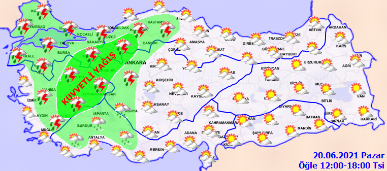 Meteorolojiden sağanak uyarısı (20 Haziran 2021 hava durumu)